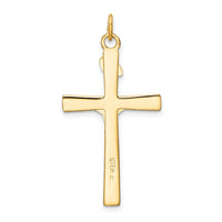 Sterling Silver Platinum-plated & 18k Gold-plated Crucifix Pendant