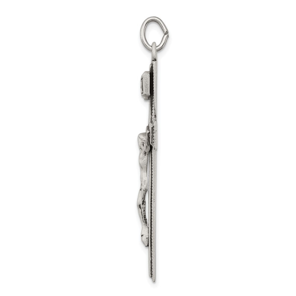 Sterling Silver Antiqued INRI Crucifix Pendant