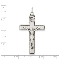 Sterling Silver Antiqued INRI Crucifix Pendant