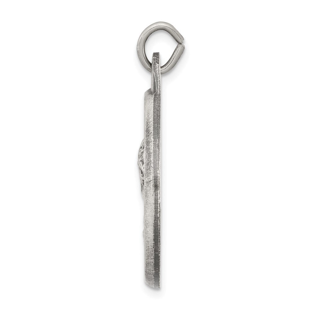 Sterling Silver Antiqued Jesus Medal