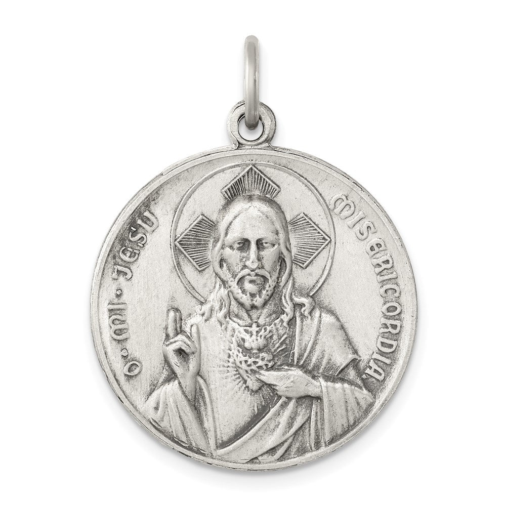 Sterling Silver Antiqued Our Lady of the Holy Scapular Medal