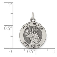 Sterling Silver Antiqued Saint Matthew Medal
