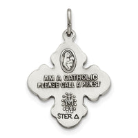 Sterling Silver Antiqued Reservible 4-way Medal