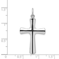 Sterling Silver Platinum-plated Enamel Cross Pendant