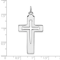Sterling Silver Platinum-plated Latin Cross Pendant