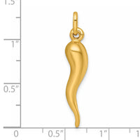 Sterling Silver Gold-tone Italian Horn Pendant