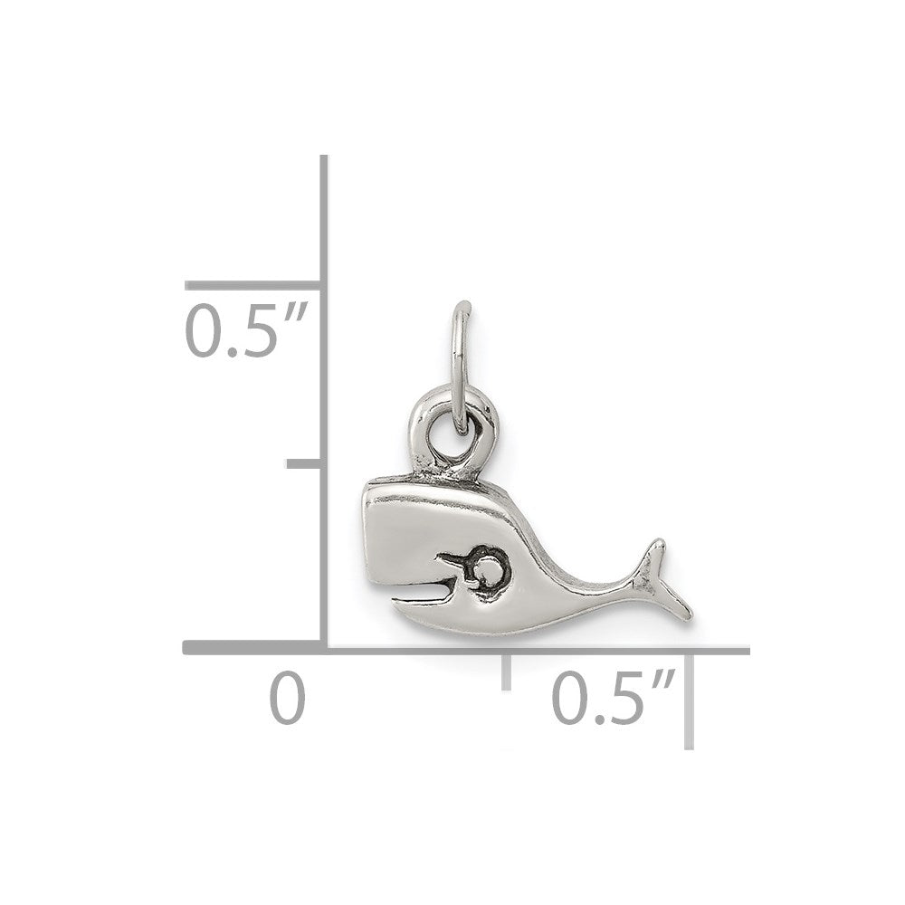 Sterling Silver Antiqued Whale Charm