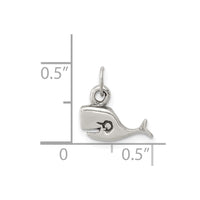 Sterling Silver Antiqued Whale Charm