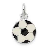 Sterling Silver Enameled Soccer Ball Charm