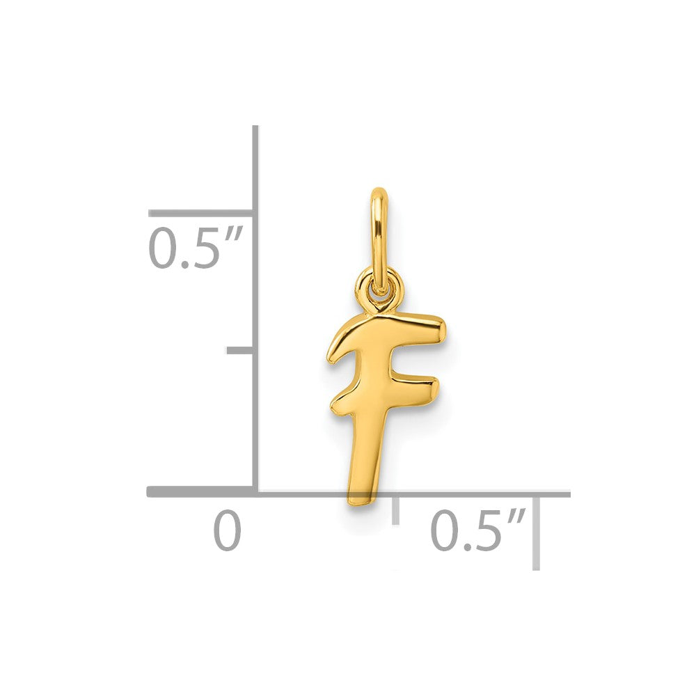 Sterling Silver Gold-tone Polished Letter F Initial Charm