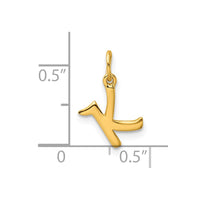 Sterling Silver Gold-tone Polished Letter K Initial Charm