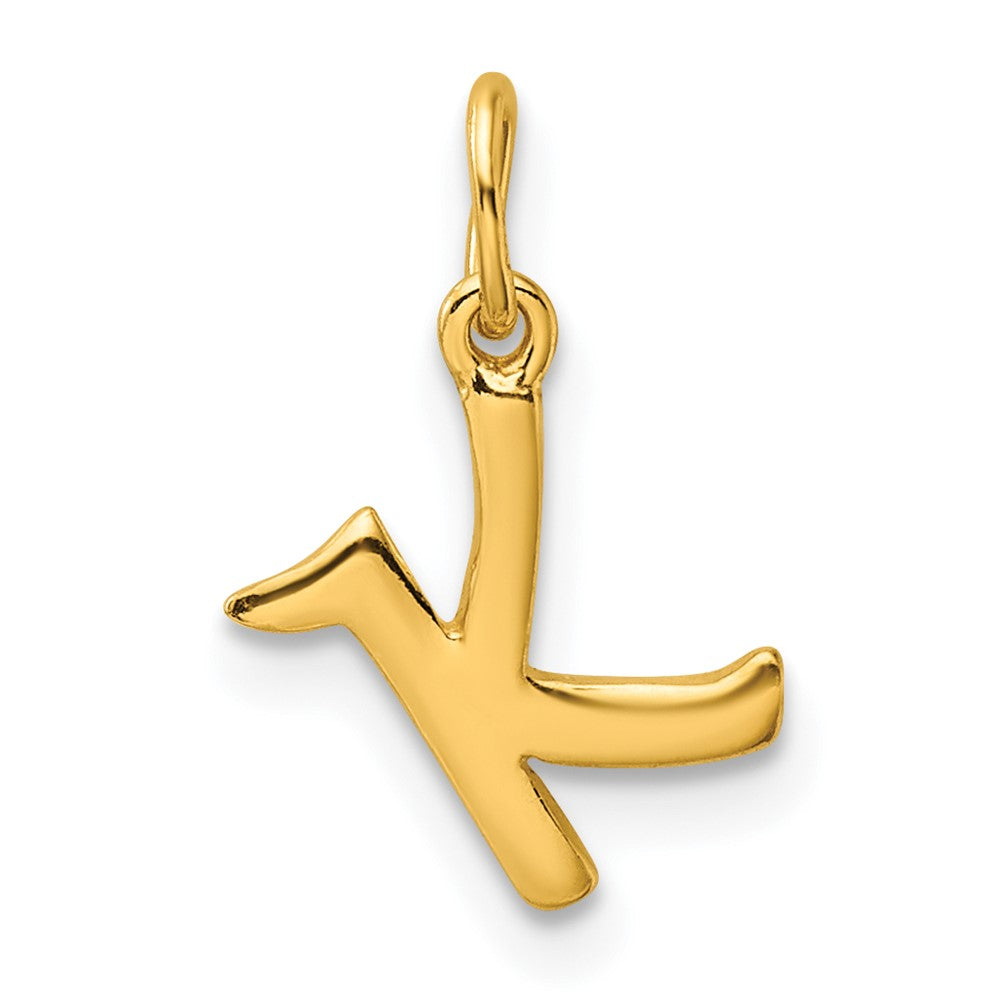 Sterling Silver Gold-tone Polished Letter K Initial Charm