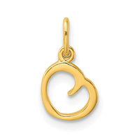 Sterling Silver Gold-tone Polished Letter O Initial Charm