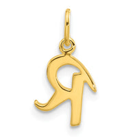 Sterling Silver Gold-tone Polished Letter R Initial Charm