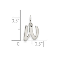 Sterling Silver Letter W Initial Charm