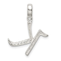 Sterling Silver CZ Letter K Initial Pendant