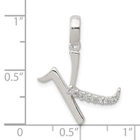Sterling Silver CZ Letter K Initial Pendant