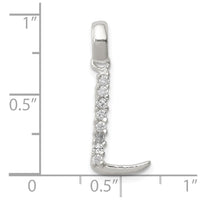 Sterling Silver CZ Letter L Initial Pendant