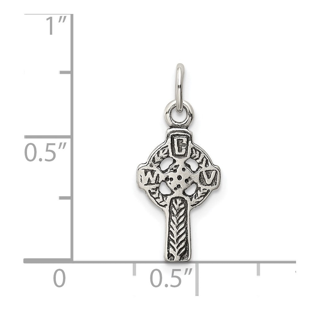 Sterling Silver Antiqued Celtic Cross Charm