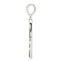 Sterling Silver You Are Never Alone Antiqued Footprint Pendant