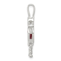 Sterling Silver Rhodium-plated CZ & June Glass Boy Pendant