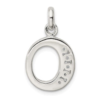 Sterling Silver White CZ Letter O Initial Pendant