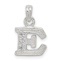 Sterling Silver CZ Letter E Initial Pendant