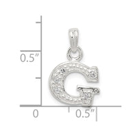 Sterling Silver CZ Letter G Initial Pendant
