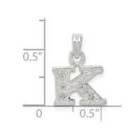 Sterling Silver CZ Letter K Initial Pendant