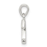 Sterling Silver CZ Letter T Initial Pendant