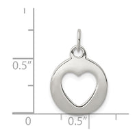 Sterling Silver Polished Circle with Punch Out Heart Charm