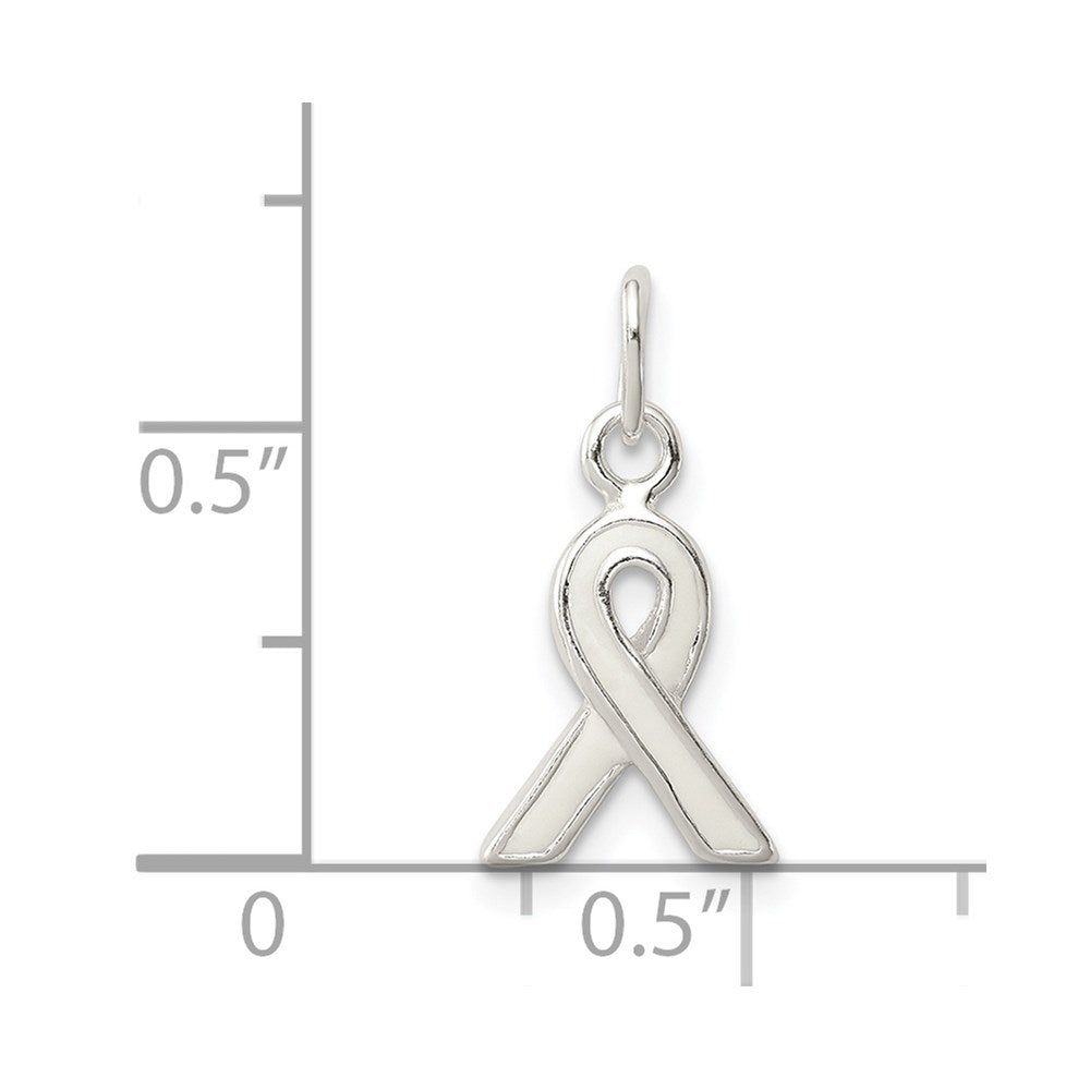 Sterling Silver White Enameled Awareness Charm