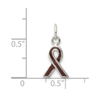 Sterling Silver Brown Enameled Awareness Charm