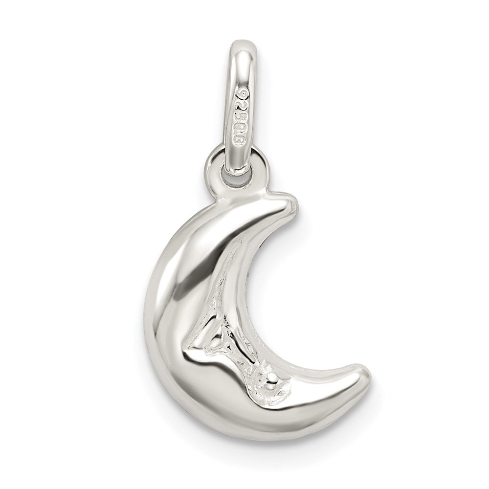 Sterling Silver 3-D Half Moon Charm