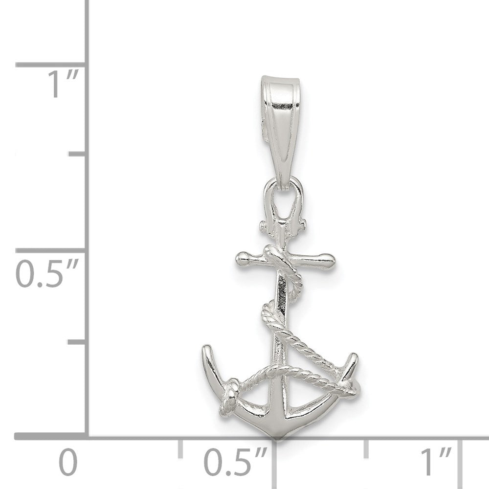 Sterling Silver Anchor & Rope Pendant