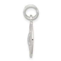 Sterling Silver Rhodium-plated Polished Sand Dollar Charm
