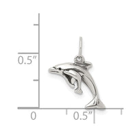 Sterling Silver Antiqued Dolphin w/Baby Charm