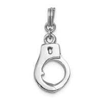 Sterling Silver Rhodium-platedPolished Movable Handcuffs Charm