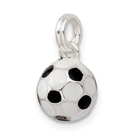 Sterling Silver Black & White Enameled Soccer Ball Charm