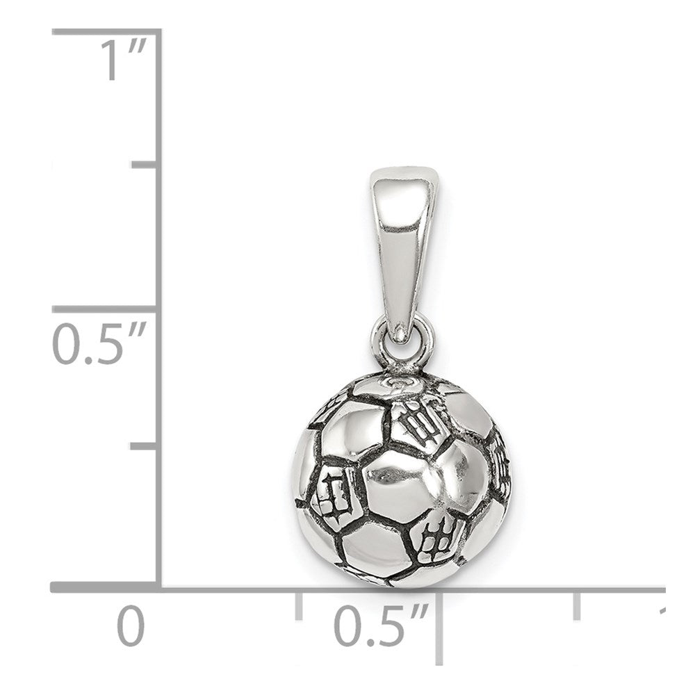 Sterling Silver Antiqued Soccer Ball Pendant
