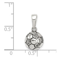 Sterling Silver Antiqued Soccer Ball Pendant