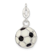 Sterling Silver Enameled Soccer Ball Charm