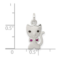 Sterling Silver Enameled Cat Charm