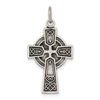 Sterling Silver Antiqued Satin Celtic Cross Pendant