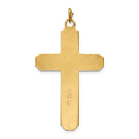 Sterling Silver Platinum-plated Satin/Polished Vermeil Corpus Cross Pendant