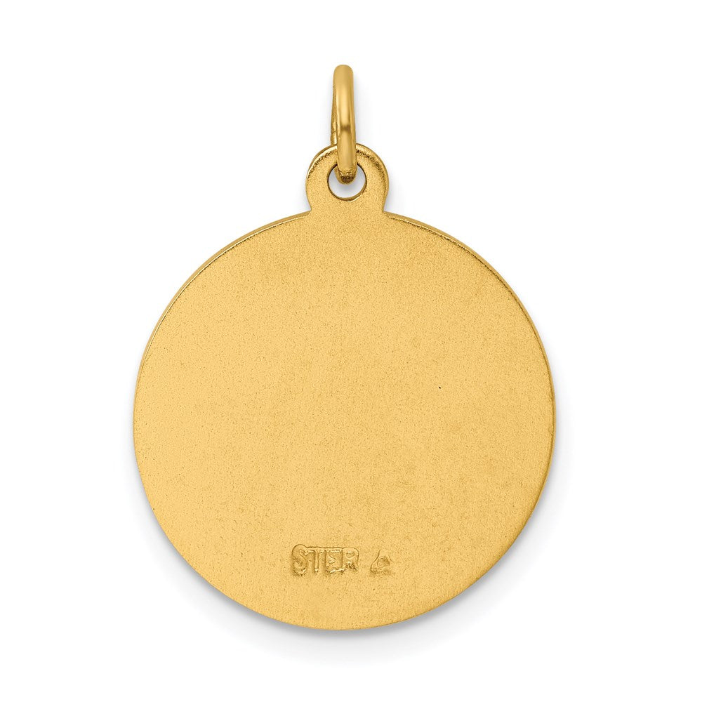 Sterling Silver Platinum-plated & Gold-plated St. Christopher Medal