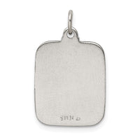 Sterling Silver Blue Enamel Square St. Christopher Medal Pendant