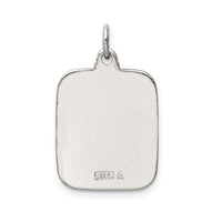 Sterling Silver Pink Enamel Square St. Christopher Medal Pendant