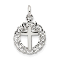 Sterling Silver Circle & Cross Pendant