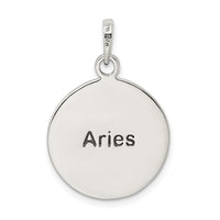 Sterling Silver Polished Antique Finish Aries Horoscope Zodiac Pendant